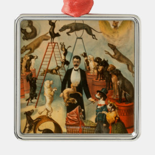 Ausgebildetes Hundetaten-Theaterplakat Ornament Aus Metall