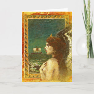 Ausgeblendete Siren Mural Greetings Card Karte