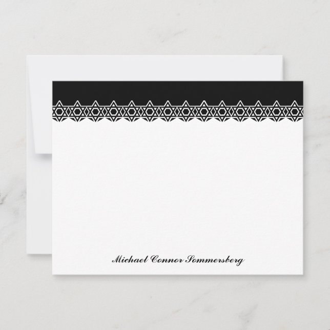 Ausgebogter Davidsstern Schwarzes danken Ihnen Dankeskarte (Vorderseite)