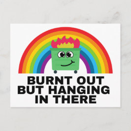 Ausgebrannt, aber in den Labels hängen Postkarte