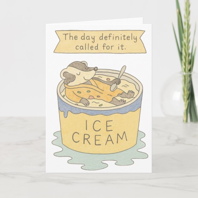 Ausgebrannte Badger in Eiscreme Karte (Vorderseite)