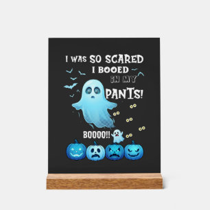 Ausgebuhte Hose Halloween Geist Blaue Kürbisse Acrylschild