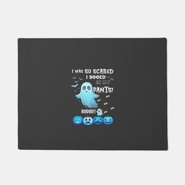 Ausgebuhte Hose Halloween-Geist Blaue Kürbisse Fußmatte (Vorderseite)