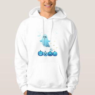 Ausgebuhte Hose Halloween Geist Blaue Kürbisse Hoodie