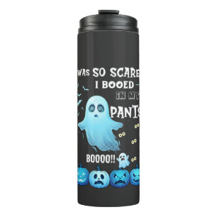 Ausgebuhte Hose Halloween Geist Blaue Kürbisse Thermosbecher