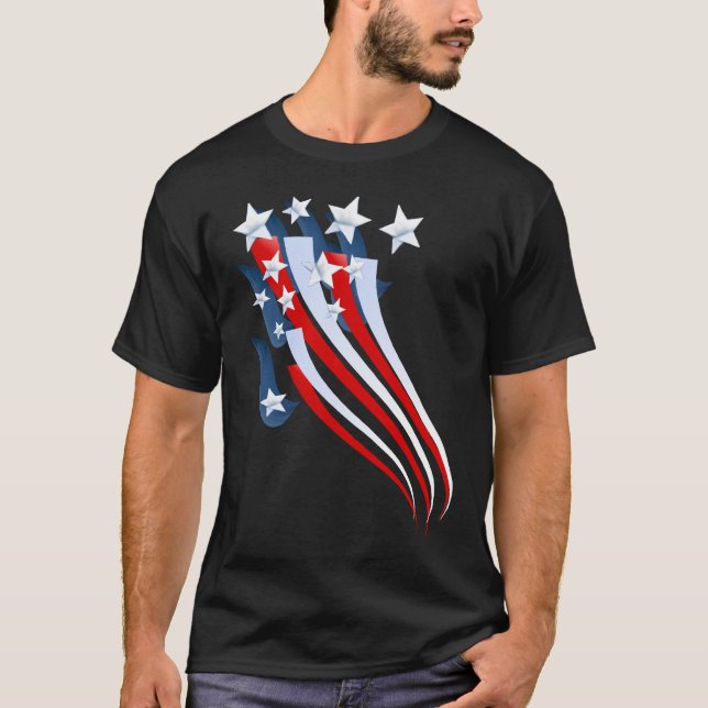 Ausgedehnter amerikanische Flaggen-T - Shirt (Vorderseite)