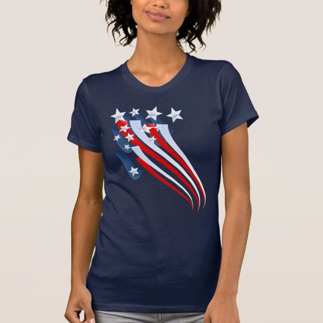 Ausgedehnter amerikanische Flaggen-T - Shirt (Vorderseite)