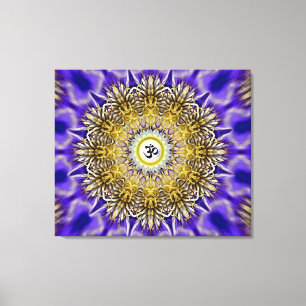 Ausgedehnter Leinwand-Druck Clematis-OM Mandala Leinwanddruck