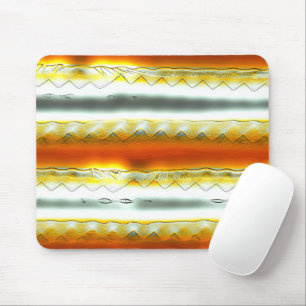 Ausgefallene abstrakte Streifen in Orange und Grau Mousepad