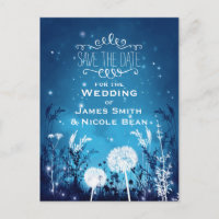 Ausgefallene Night Sky Stars & Foliage Blue Rett D