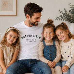ausgefüllt Vater der Mädchen Moderner Vater Tag T-Shirt