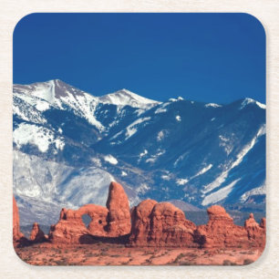 Ausgeglichene Felsen-Spur Rechteckiger Pappuntersetzer