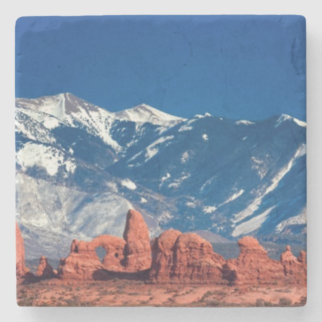 Ausgeglichene Felsen-Spur Steinuntersetzer (Vorderseite)