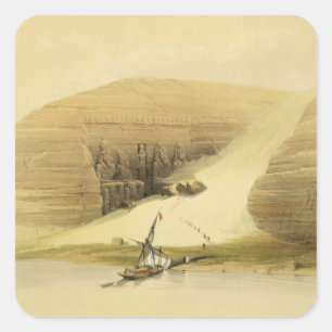 Ausgegrabener Tempel von Abu Simbel, aus "Ägypten  Quadratischer Aufkleber