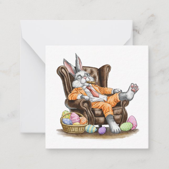 Ausgehobener Osterhase (Postkartenart) Gruß Mitteilungskarte (Vorderseite)
