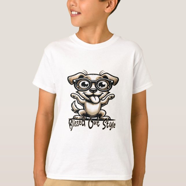 Ausgeklappter Hund T-Shirt (Vorderseite)