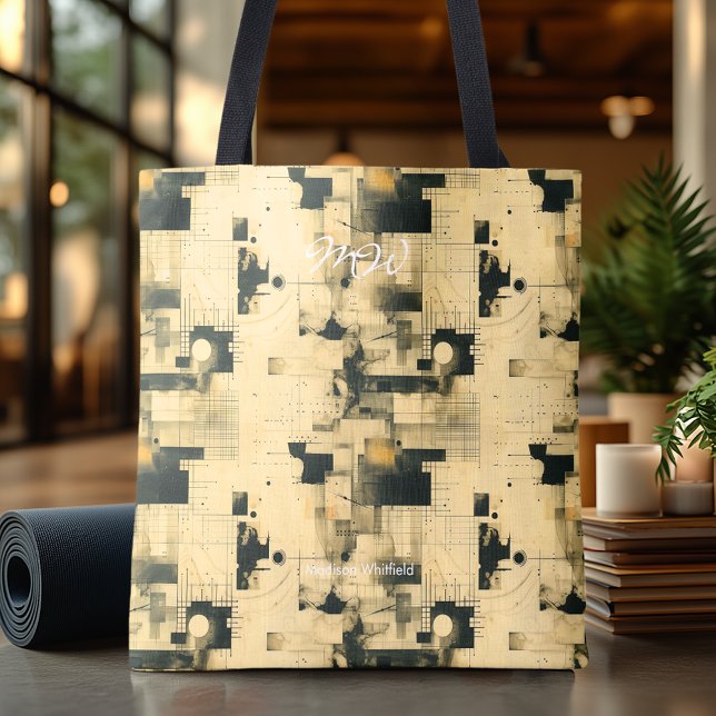 Ausgeklügelte Beige Abstrakte Personalisiert Tote  (Von Creator hochgeladen)