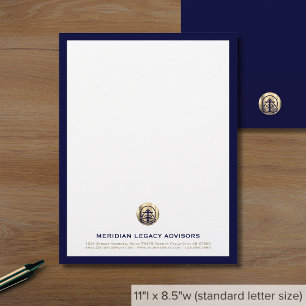 Ausgeklügelte Blue and Gold Business Letterhead Briefbogen