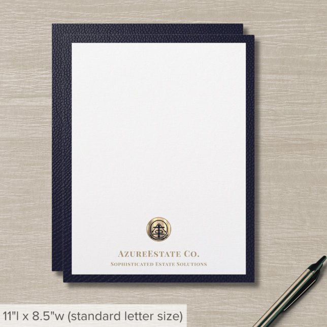 Ausgeklügelte Blue and Gold Business Letterhead Briefbogen (Von Creator hochgeladen)