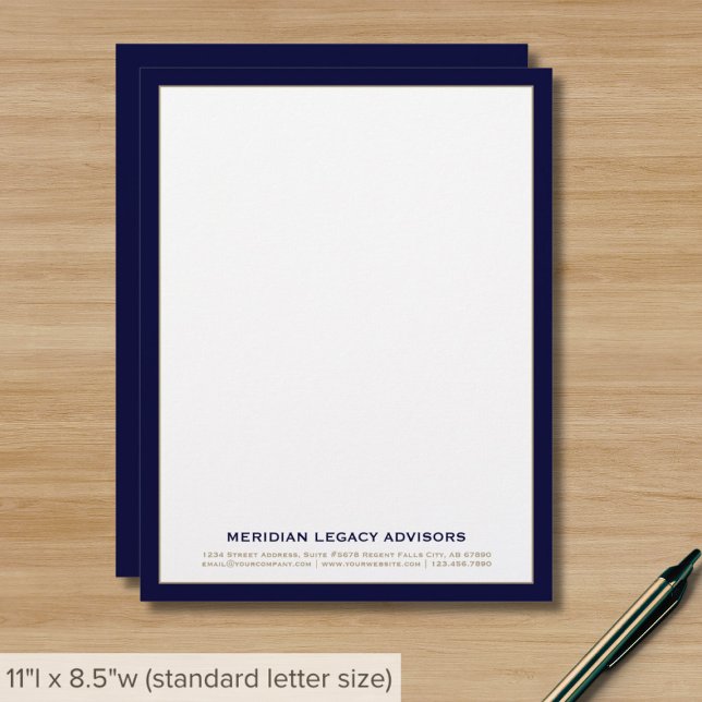 Ausgeklügelte Blue and Gold Business Letterhead Briefbogen (Von Creator hochgeladen)