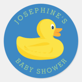 Ausgeklügelte Duck Baby Dusche Blau Farbe Runder Aufkleber