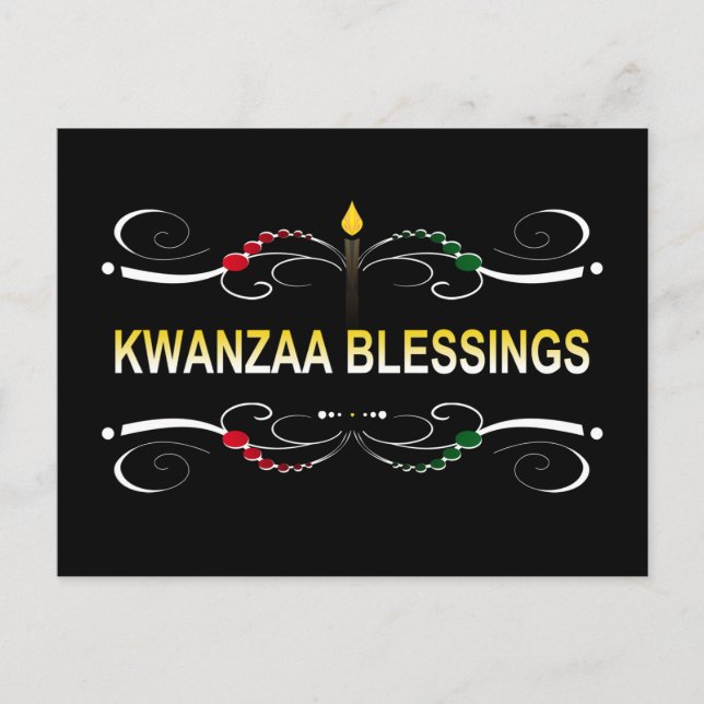 ausgeklügelte Kwanzaa-Segnungen Postkarte (Vorderseite)