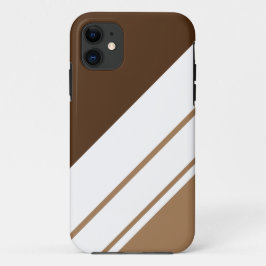 Ausgeklügelte sporty Brown White Racing Streifen Case-Mate iPhone Hülle