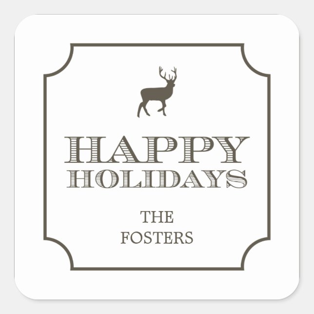 Ausgeklügelte Tag Holiday-Geschenkklammer Quadratischer Aufkleber (Vorderseite)