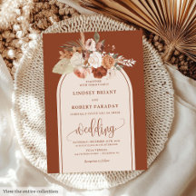 Ausgeklügelte Terracotta Pampas Grass Boho Wedding