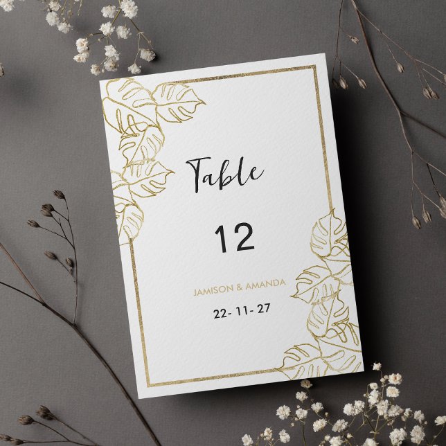 Ausgeklügelte tropische Tischnummern aus Weißgold (Sophisticated white gold tropical Table Numbers)