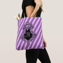 Ausgeklügelter rosa Streifen Mit Monogramm