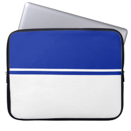 Ausgeklügelter Royal Navy Blue White Color Block Laptopschutzhülle