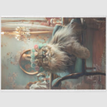 Ausgeklügeltes Cat Pink Sage Salon Decoupage