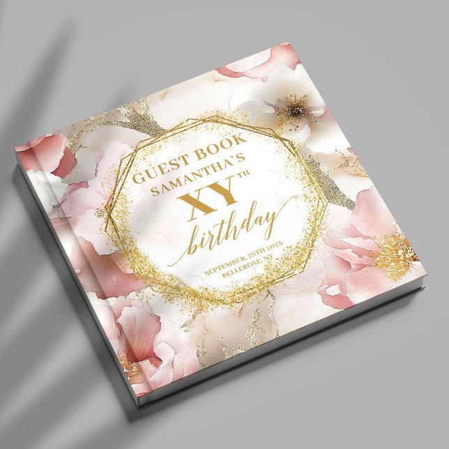 Ausgeklügeltes Dusty Pink Ivory Birthday Gästebuch (Sophisticated Dusty Pink Ivory Birthday Guest Book

)
