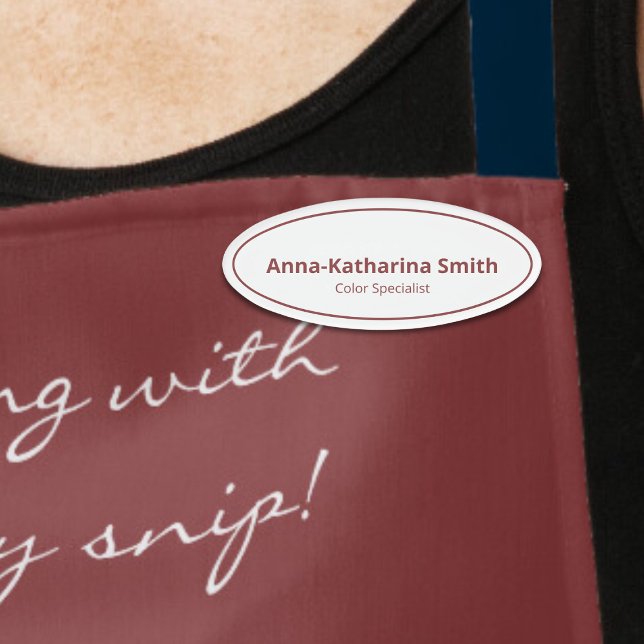 Ausgeklügeltes Oval mit Beruflichem White Expertis Namenschild (Sophisticated Professional White Expertise Oval Name Tag)