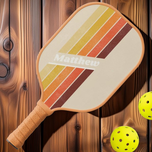 Ausgelegte Retro mit Namen gestrichen Pickleball Schläger (Von Creator hochgeladen)