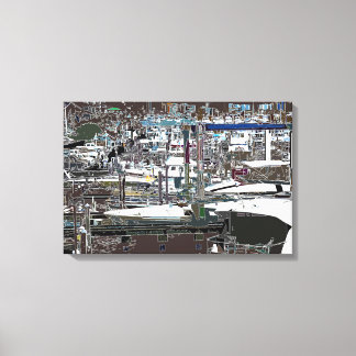 Ausgepackte Canvas mit abstraktem Bild Marina Leinwanddruck