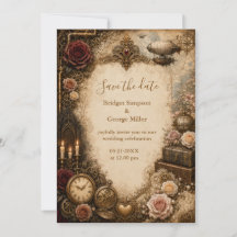 Ausgeprägte Steampunk-Rosen-Hochzeitsfantasie
