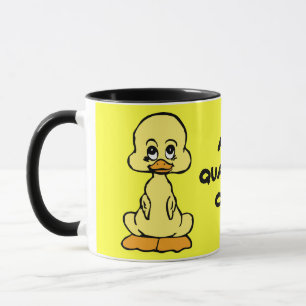 AUSGEQUAKT! gelber Enten-Ring-Keramikbecher Tasse