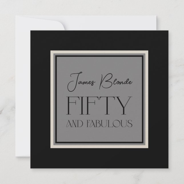 Ausgereift für ihn 50 & fabelhaftes Party Einladung (Vorderseite)