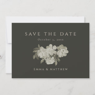 Ausgereifte Aquarellfarben-Blume, grüner Rücken QR Save The Date