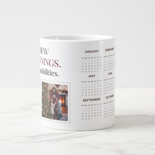 Ausgereifte benutzerdefinierte 2025 Kalender-FotoC Jumbo-Tasse (Vorderseite)