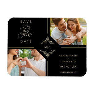 Ausgereifte Blühtest Wedding Initials Ornamental Magnet