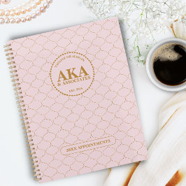 Ausgereifte Business Monogram Pink Gold Trellis Planer