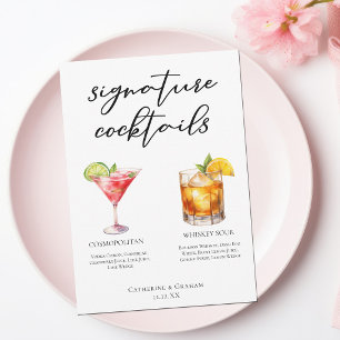 Ausgereifte Cocktails-Karte für Hochzeiten Karte