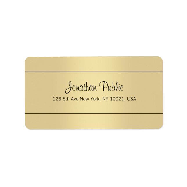 Ausgereifte einfache Template Gold Look Adresse Adressaufkleber (Vorne)
