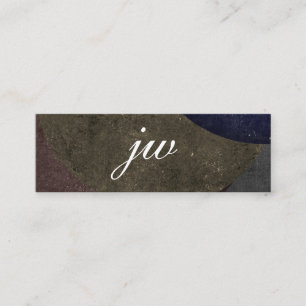 Ausgereifte farbige Textur mit Monogramm Mini Visitenkarte