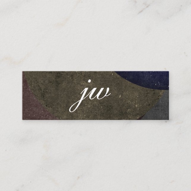 Ausgereifte farbige Textur mit Monogramm Mini Visitenkarte (Vorderseite)