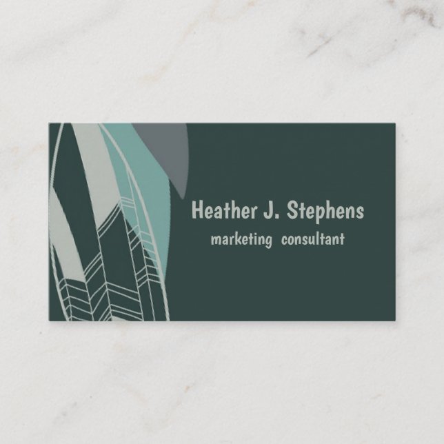 Ausgereifte Green and Gray Business Card Visitenkarte (Vorderseite)