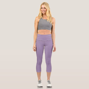 Ausgereifte Minimalistische, ungefärbte Violette Capri Leggings